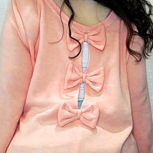 Orange vintage style sweater with Bows in the back - Picture 5 of 5